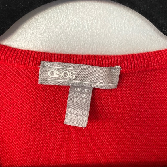 ASOS Drape Wrap Sweater Red - Picture 7 of 8